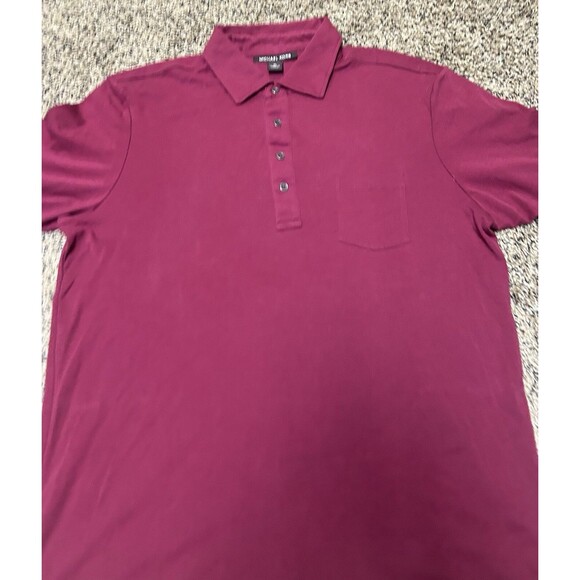 Michael Kors Polo Shirt |XL | Red Maroon | Collared 1/4‎ Button Chest Pocket - Picture 2 of 6